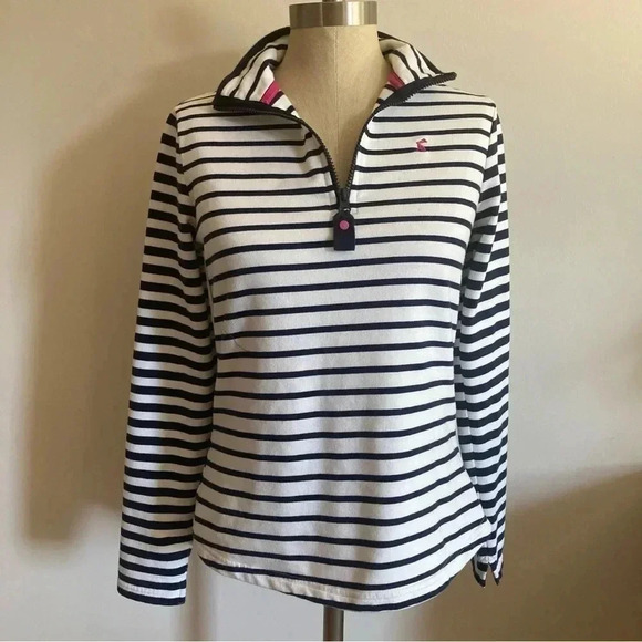 Joules Women's Pullover Size 4 Navy and White Nautical Striped - Picture 1 of 9